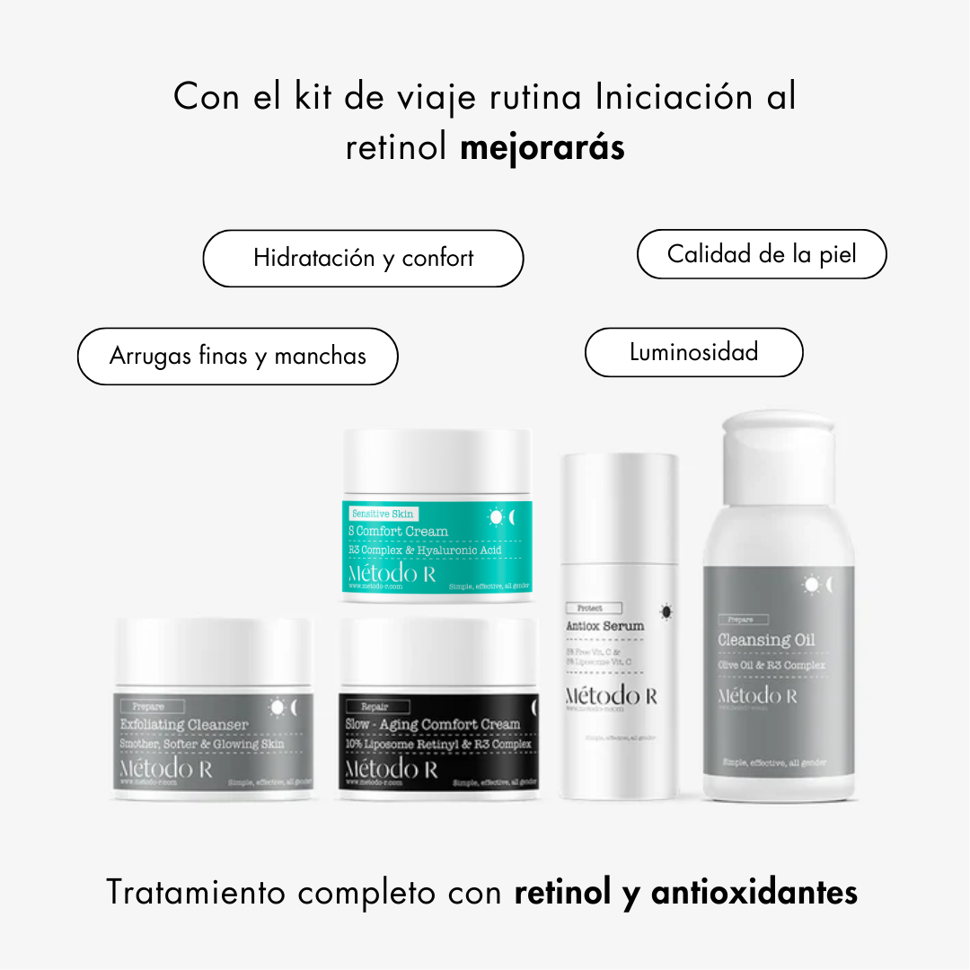 Neceser de viaje rutina Iniciación al retinol